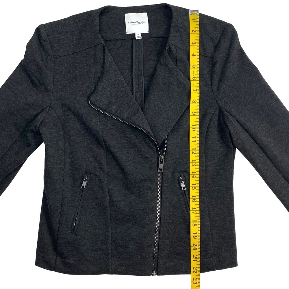 Catherine Malandrino Runway Style Women’s Charcoal Shanfa Moto Jacket EUC Size M - Picture 10 of 14